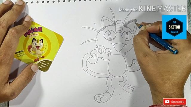 #052 How to draw a sketch of Meowth Pokemon_Easy Tutorial_The Sketch Master смотреть онлайн