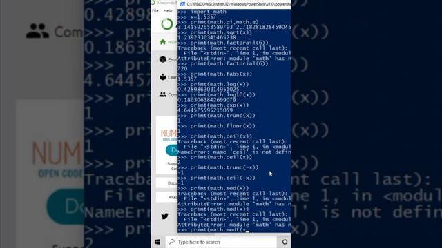 python program |functions of math modules |anaconda Powershell 8.0 смотреть онлайн