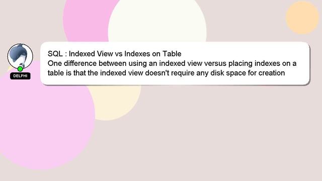 SQL : Indexed View vs Indexes on Table смотреть онлайн
