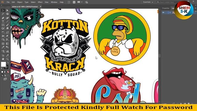 Sticker Pack Download In CDR PNG AI SVG Files |English| |Illustrator Tutorial|