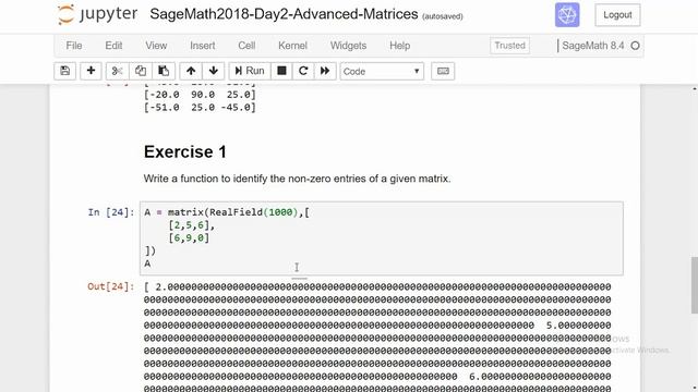 SageMath 2018: Day 2 Session 1: Matrices (Advanced) смотреть онлайн