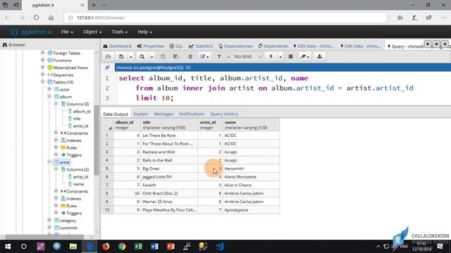 สอน PostgreSQL: การใช้ INNER JOIN เพื่อเชื่อมแถวระหว่างตาราง смотреть онлайн