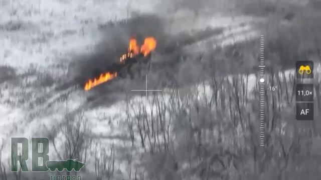 Авдеевское направление. Украинский Т-64БВ превратился в мангал. смотреть онлайн