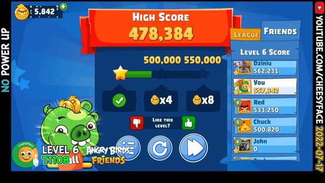 Angry Birds Friends Three Stars Strategies for All Levels Tournament 1108 No Power UP Walkthrough 2 смотреть онлайн