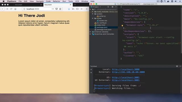 Browsersync Tutorial смотреть онлайн