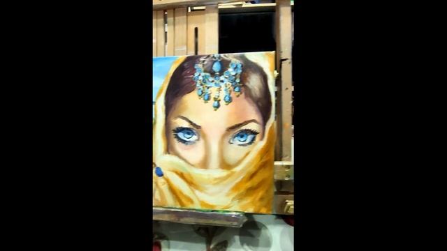 Картина портрет девушки "Глаз Фатимы" амулет смотреть онлайн