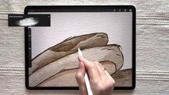 Как нарисовать кролика акварельными кистями в Procreate смотреть онлайн