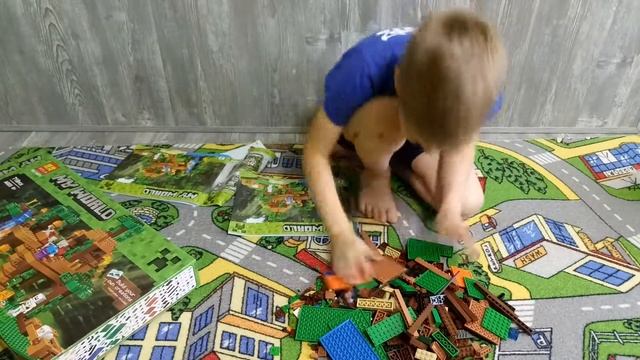 Большой набор лего Lego Mine Craft майнкрафт   видео для детей