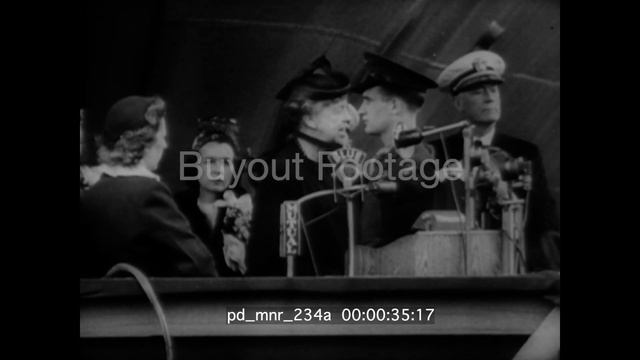 United News 1945 - USS Franklin D Roosevelt Christened Archival Stock Footage смотреть онлайн