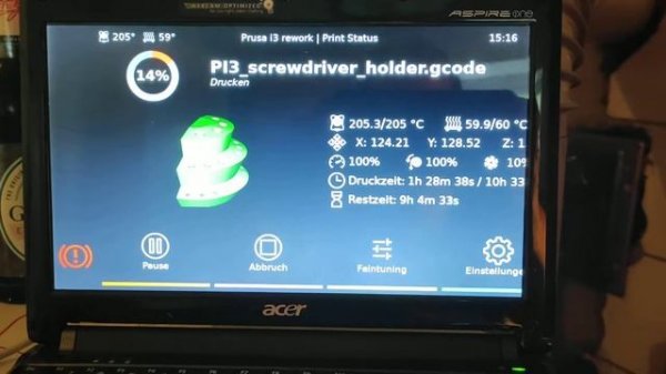 Prusa i3 rework with Klipper+Moonraker+Fluidd+Klipperscreen on Debian 11 x86