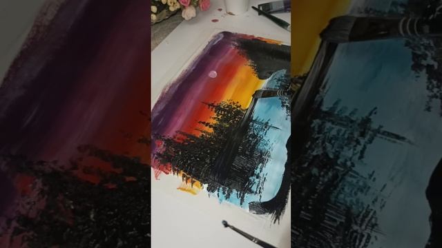 Как быстро научиться рисовать красивый пейзаж за 17 минут? Смотри видео до конца смотреть онлайн