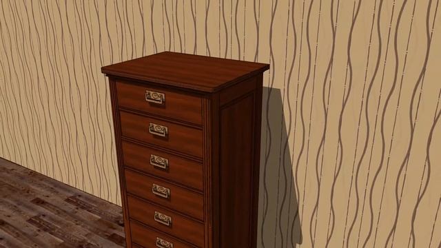 Комод 7 ящиков.Chest of drawers 7 drawers.skethup смотреть онлайн