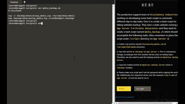 Linux Bash Scripts KodeKloud Engineer Task Success смотреть онлайн