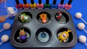 Вкусное видео о том, как приготовить радужный леденец на палочке с цветным подносом ASMR