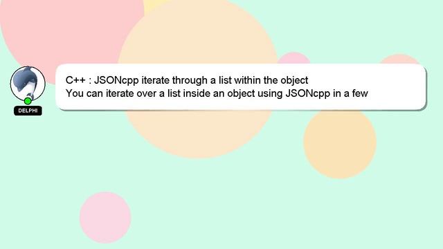 C++ : JSONcpp iterate through a list within the object смотреть онлайн