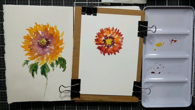 Let's Paint Fall Mums in Watercolor! Easy & Fun Tutorial! смотреть онлайн