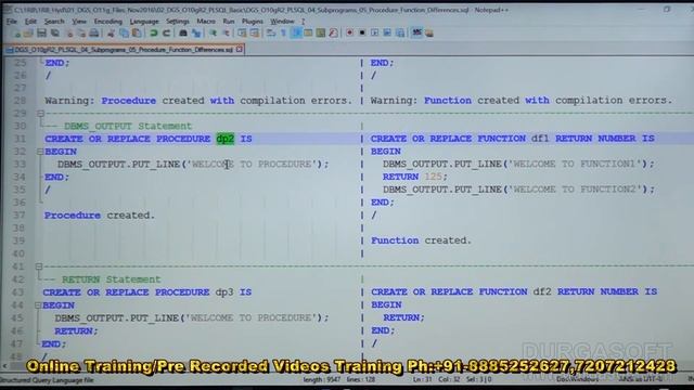Oracle Tutorial || onlinetraining||PL/SQL|| Subprograms Part - 9 by basha смотреть онлайн