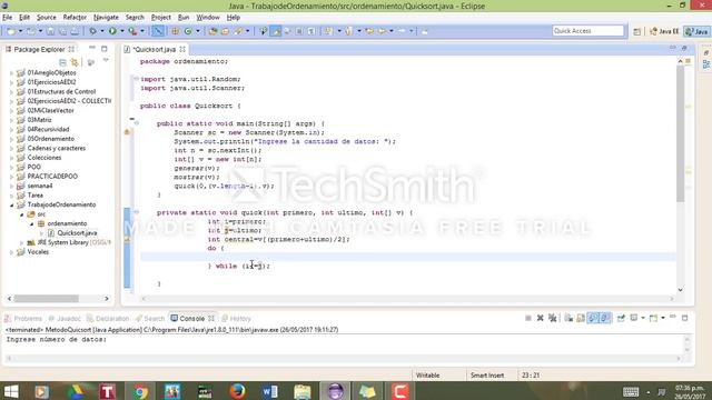 Método de Ordenamiento QUICKSORT en Java смотреть онлайн