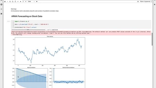 ARMA Forecasting of Stock Price Time Series смотреть онлайн