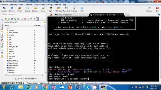 Linux Tutorial: SSH client MobaXterm, introduction to some basic Linux commands смотреть онлайн