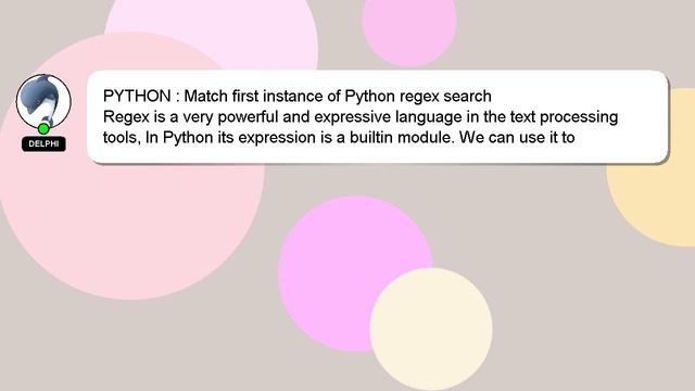 PYTHON : Match first instance of Python regex search смотреть онлайн