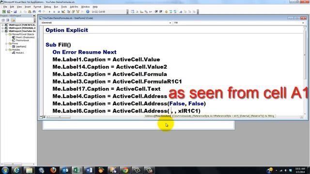 An Excel Form to Display VBA Info смотреть онлайн
