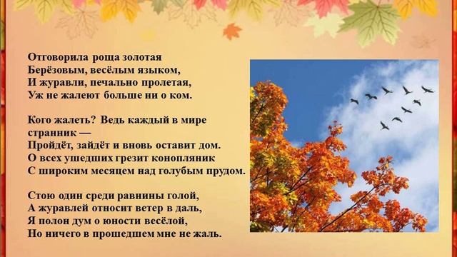 Осень в поэзии Сергея Есенина смотреть онлайн