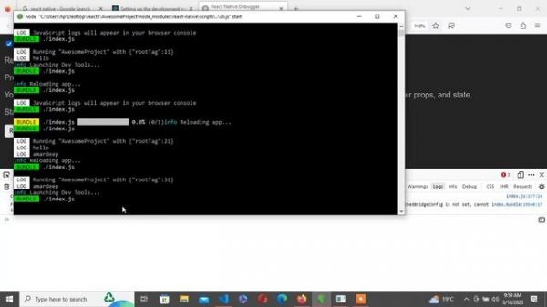 Console.log and Inspect Element in React Native | Learn React-Native #10