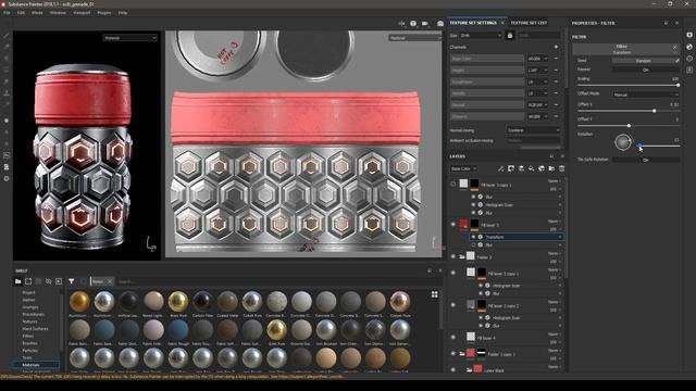 Substance Painter Layer Transform (move, rotate, scale) tutorial смотреть онлайн