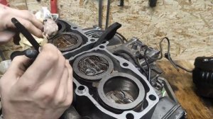 Kawasaki zzr400 сборка двигателя, установка старой прокладки ГБЦ.