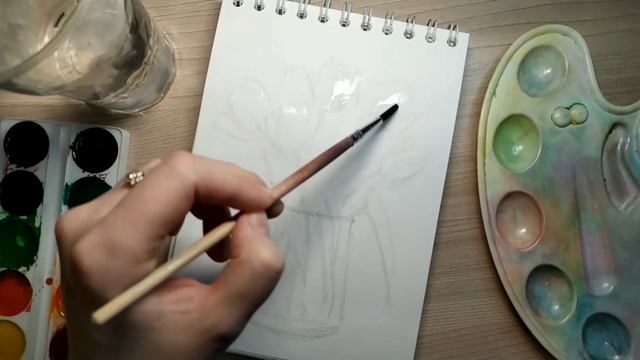 Тюльпаны / Как нарисовать / Рисуем просто / Акварель / Tulips / How to draw /Easy drawing/Watercolo смотреть онлайн