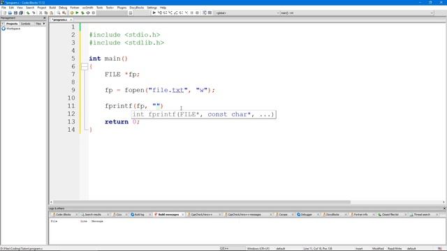 C Tutorial #31 - fopen Create Text File смотреть онлайн