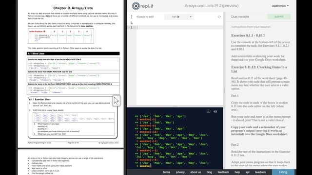 Python 8 - Arrays and Lists Worksheet - Getting Started смотреть онлайн