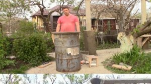 Изготовление стола-бочки. Дачное обустройство. Поделки для дачи своими руками. Идея для дачи.