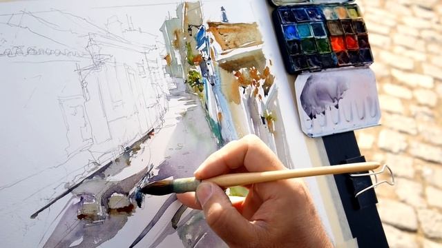Marc Taro Holmes Watercolor Demo in Alvor (Portugal). смотреть онлайн