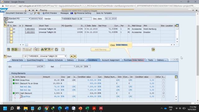 SCM500 Unit 4 Procurement of Stock Material Exercise 13 Stock, Valuation, and Goods Receipt 8 Disp смотреть онлайн