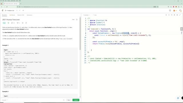 Promise Time Limit - LeetCode 2637 - JavaScript - JS 30 Day Challenge Day 12 смотреть онлайн