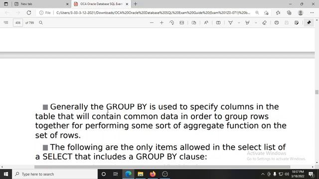 Nhóm các dòng với mệnh đề Group By, OCA Oracle Database SQL Exam Guide Exam 1Z0-071 смотреть онлайн