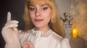 АСМР😋НЕЖНЫЙ ОСМОТР И МАССАЖ УШЕК В ПЕРЧАТКАХ😋 шуршания с ушка на ушка, тихий голос, звук перчаток