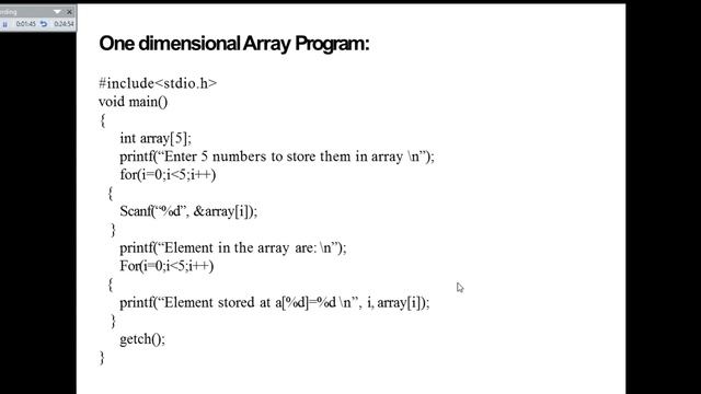 1D and 2D arrays in C Language смотреть онлайн