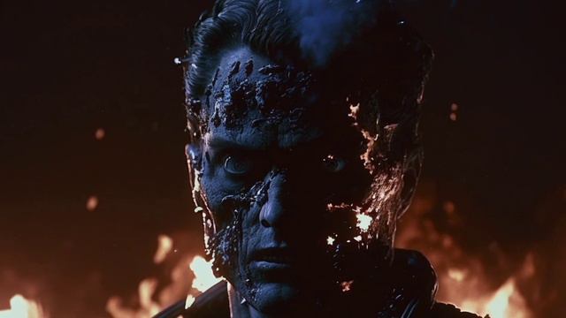 Terminator as an 1980s dark fantasy sci-fi film created using Midjourney смотреть онлайн