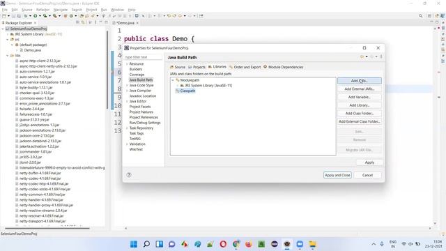 Selenium 4 - Configuring Traditional Java Project with Jar files смотреть онлайн