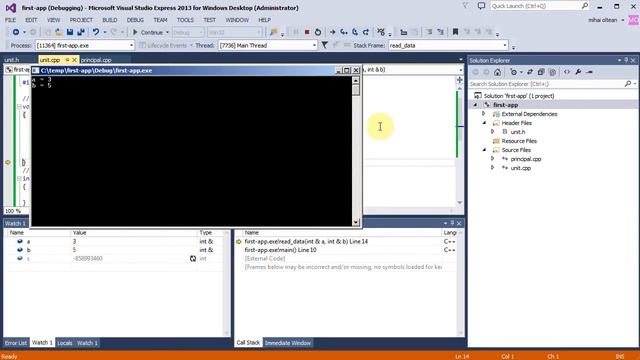 Debugging C/C++ applications in Visual Studio 2013 смотреть онлайн