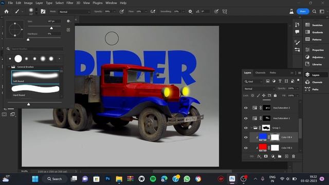 How To Make Spiderman Truck With Text Effect||photoshop