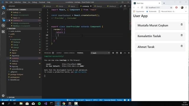React Dersleri 20 - Context API - Provider ve Consumer Oluşturma смотреть онлайн