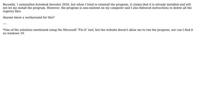 Autodesk Inventor cannot install b/c it is installed смотреть онлайн