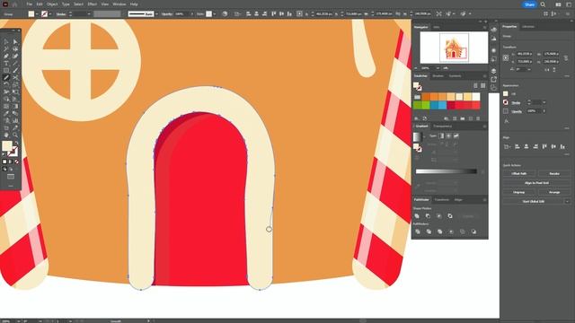РИСУЕМ ПРЯНИЧНЫЙ ДОМИК | УРОК В ADOBE ILLUSTRATOR смотреть онлайн