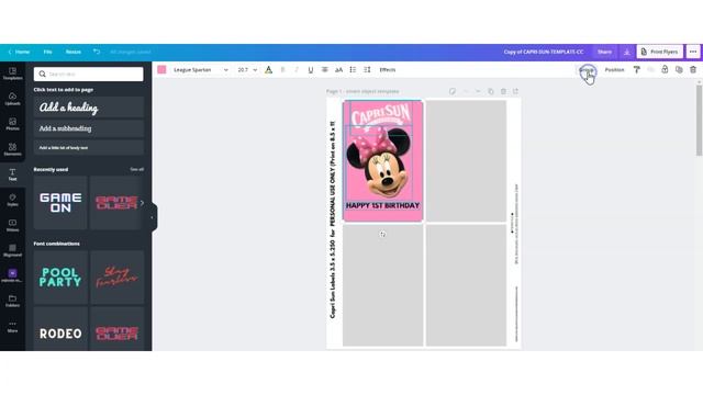 Capri Sun Labels Template | DIY Custom Party Favors| Canva Template смотреть онлайн