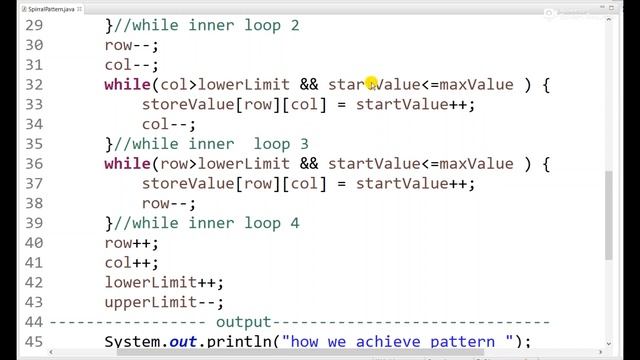 Spiral number Pattern Program Amcat JAVA CLASSMATE смотреть онлайн