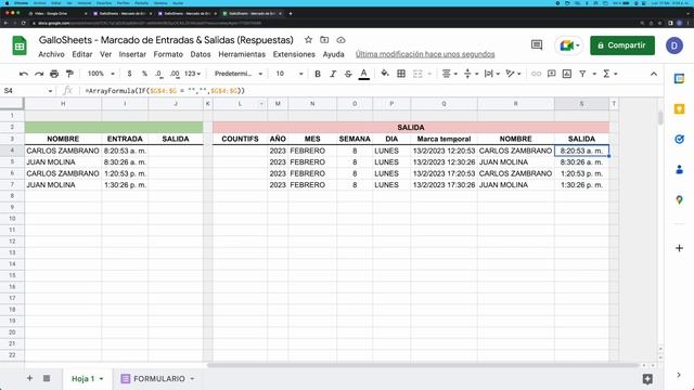 Crea tu Sistema de Registro Automatizado de Entrada y Salida usando tu celular - Google Sheets/Form смотреть онлайн